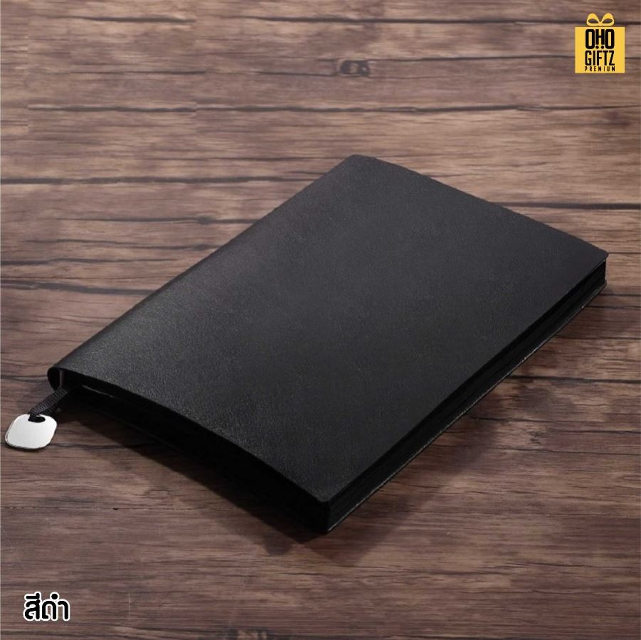 สมุดปกหนัง PU ขนาด A5 สกรีนโลโก้ ทำเป็นของพรีเมี่ยม ของชำร่วย