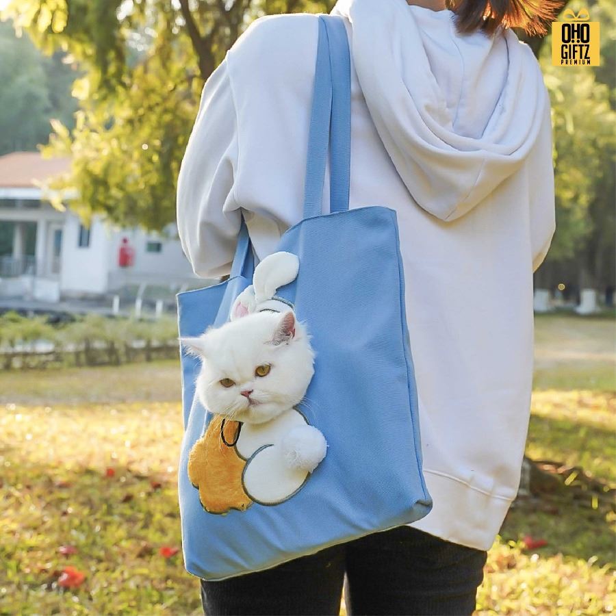 กระเป๋าสะพายใส่สัตว์เลี้ยง สกรีนโลโก้ ทำเป็นของพรีเมี่ยมได้