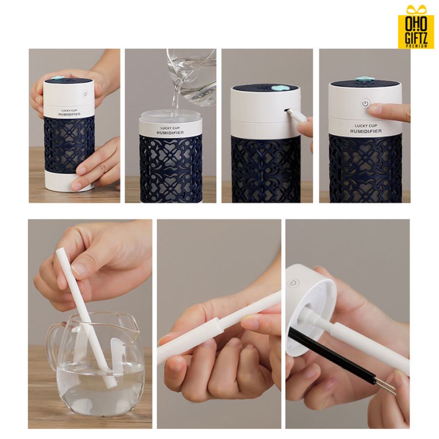 เครื่องทำความชื้นลายฉลุพร้อมไฟในตัว สกรีนโลโก้ ทำเป็นของพรีเมี่ยม