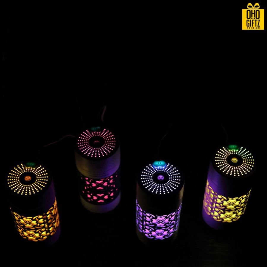 เครื่องทำความชื้นลายฉลุพร้อมไฟในตัว สกรีนโลโก้ ทำเป็นของพรีเมี่ยม