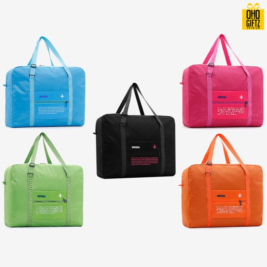 กระเป๋าเดินทางพับเก็บได้ สกรีนโลโก้ฟรี1สี1จุด!! ทำเป็นของพรีเมี่ยมได้