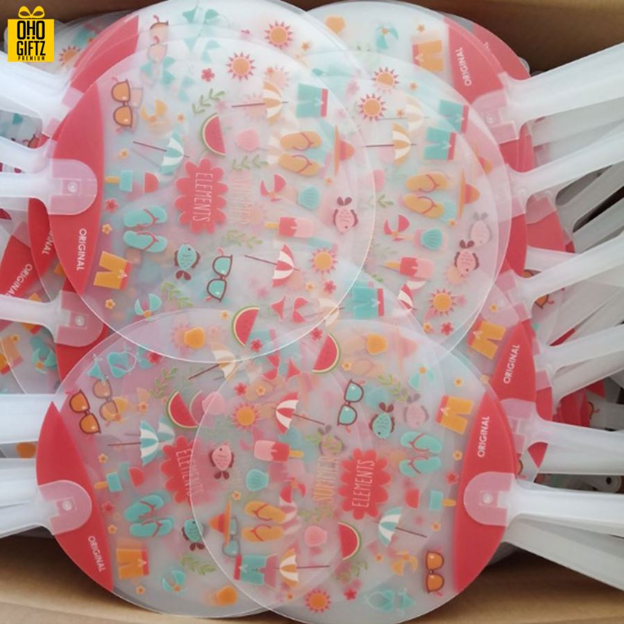 พัดพลาสติก PVC สกรีนโลโก้ พิมพ์ภาพ ทำเป็นสินค้าพรีเมี่ยม ของชำร่วย ของที่ระลึก