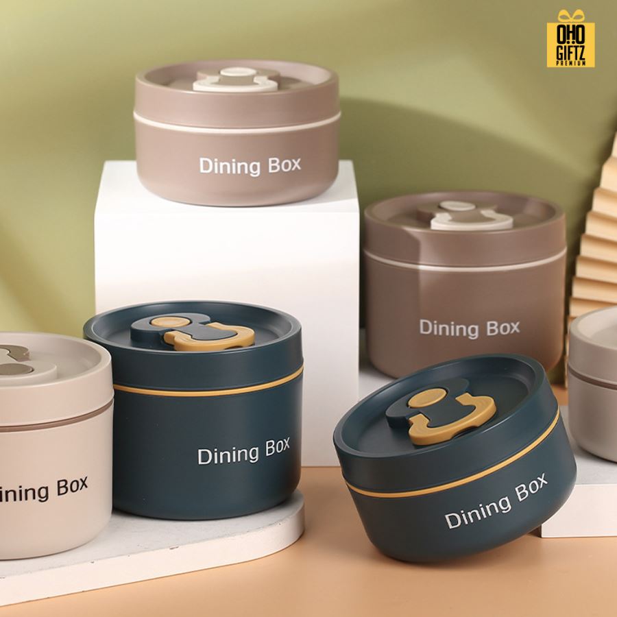 กล่องสแตนเลสใส่อาหาร สกรีนโลโก้  ทำเป็นของพรีเมี่ยมได้