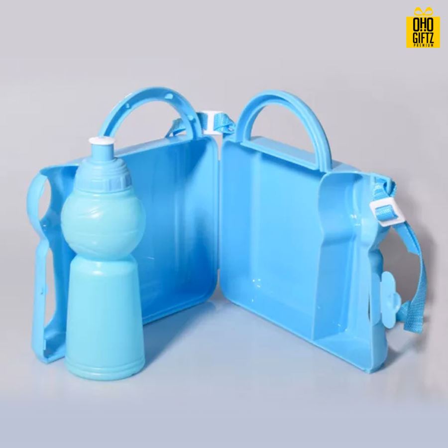 กล่องข้าวพร้อมขวดน้ำมีสายหิ้วสะพายได้ 2in1 **ไม่มีขั้นต่ำ** สกรีนชื่อ สกรีนโลโก้ ทำเป็นของพรีเมี่ยมได้