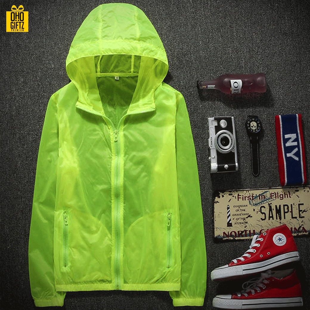 เสื้อคลุมกันลม & UV สกรีนโลโก้ ทำเป็นของพรีเมี่ยมได้