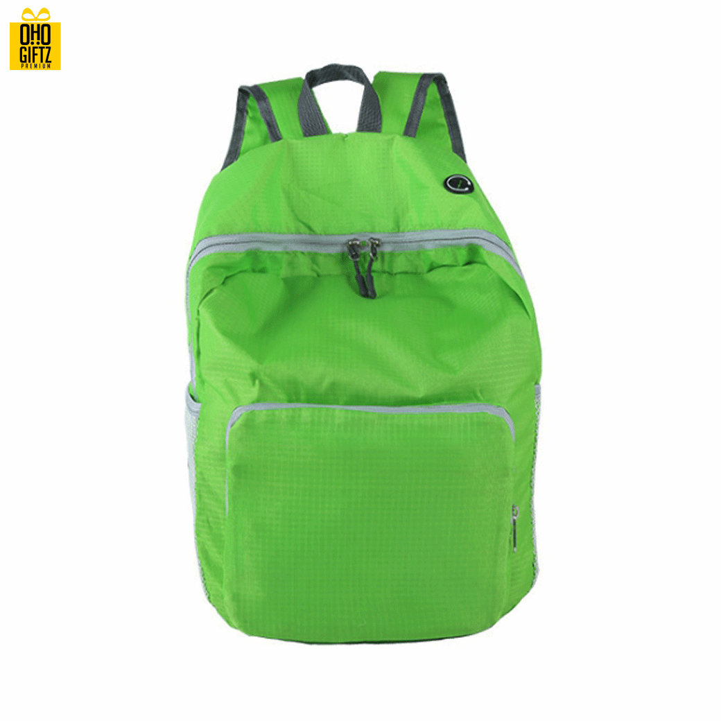 กระเป๋าเป้พับได้ สกรีนโลโก้ ทำเป็นสินค้าพรีเมี่ยม ของที่ระลึก ของชำร่วย