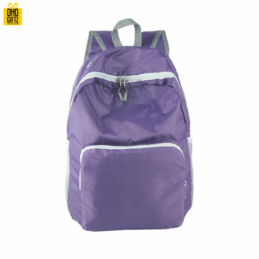 กระเป๋าเป้พับได้ สกรีนโลโก้ ทำเป็นสินค้าพรีเมี่ยม ของที่ระลึก ของชำร่วย