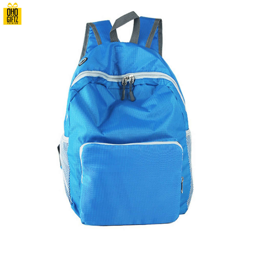 กระเป๋าเป้พับได้ สกรีนโลโก้ ทำเป็นสินค้าพรีเมี่ยม ของที่ระลึก ของชำร่วย