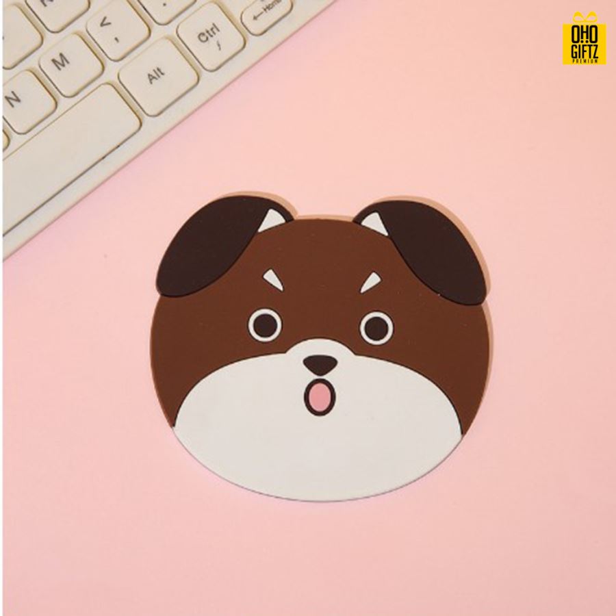 เเผ่นรองแก้วน้องหมากันลื่น สกรีนชื่อ, โลโก้, พิมพ์ภาพได้