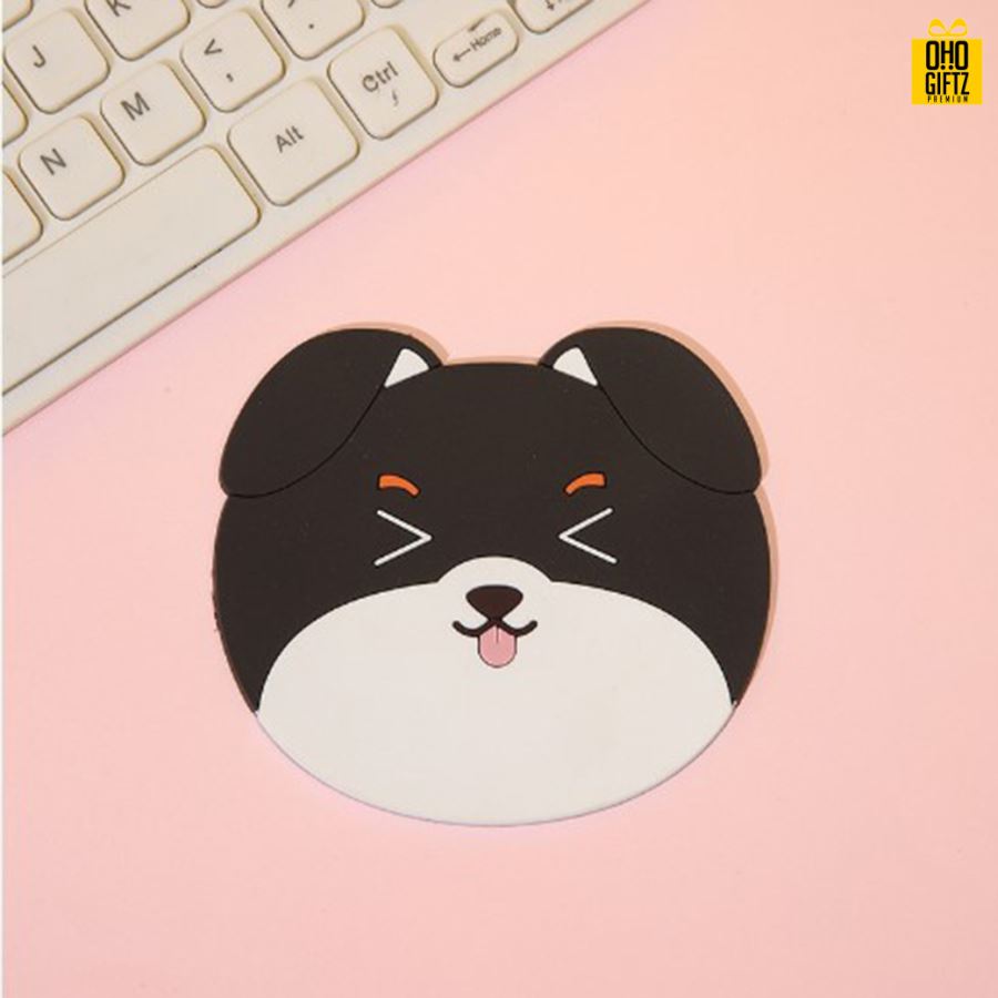 เเผ่นรองแก้วน้องหมากันลื่น สกรีนชื่อ, โลโก้, พิมพ์ภาพได้