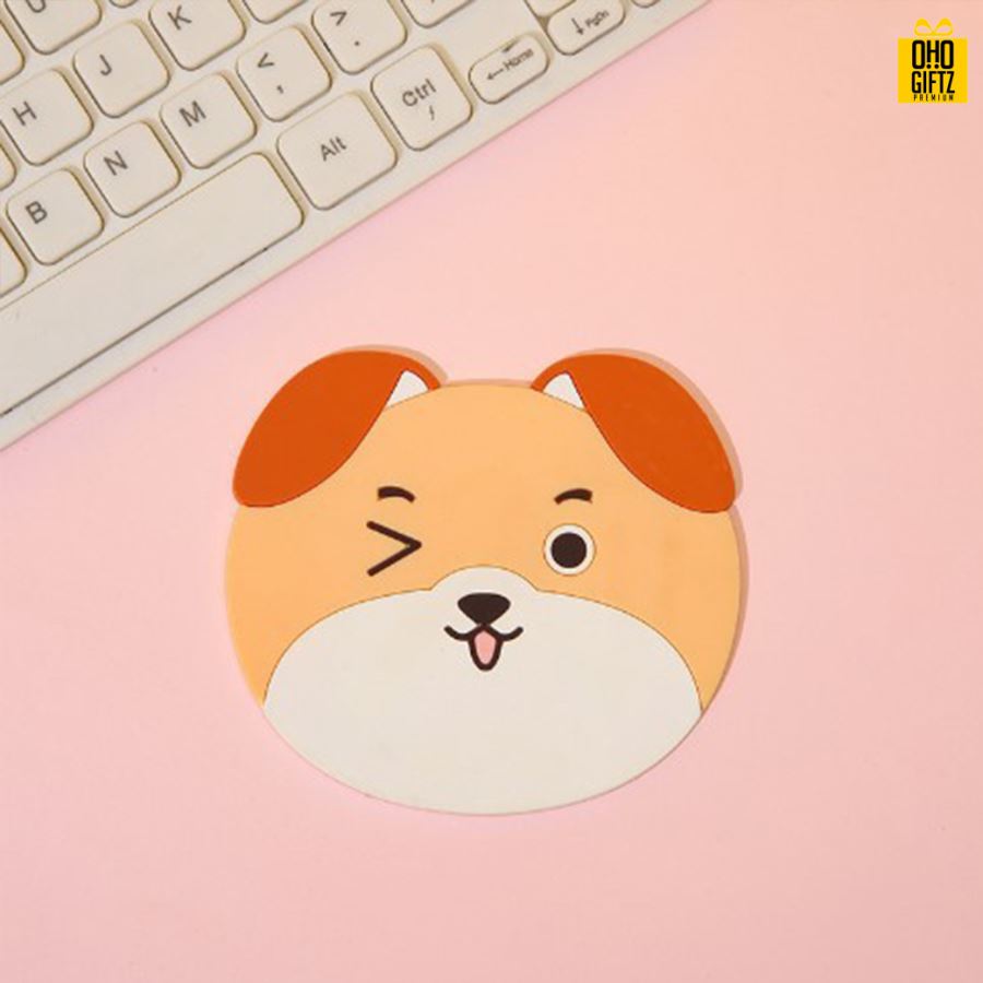 เเผ่นรองแก้วน้องหมากันลื่น สกรีนชื่อ, โลโก้, พิมพ์ภาพได้