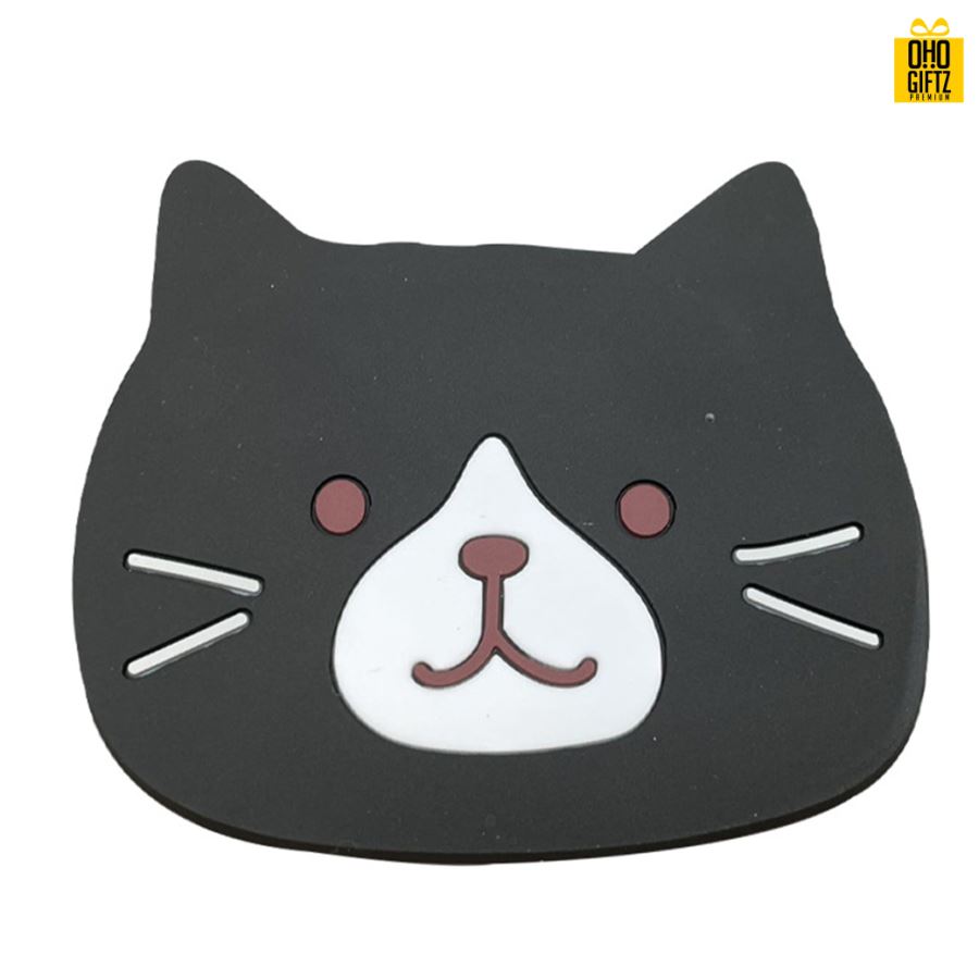 เเผ่นรองแก้วน้องแมวกันลื่น สกรีนชื่อ, โลโก้, พิมพ์ภาพได้