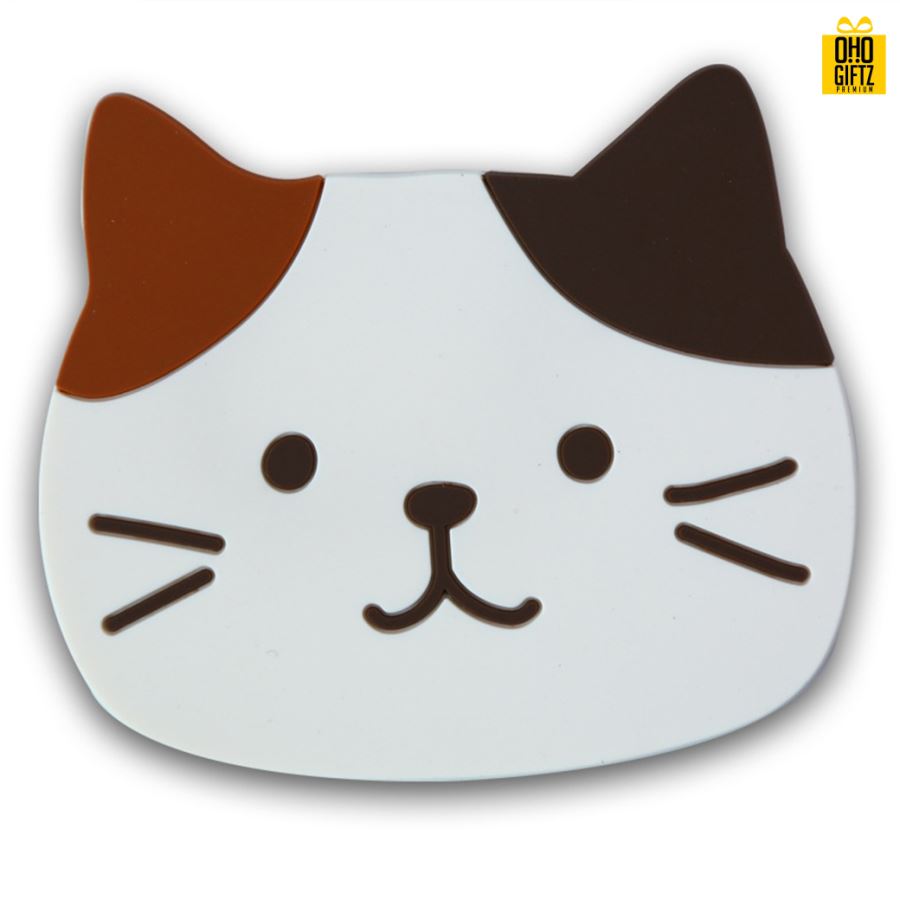 เเผ่นรองแก้วน้องแมวกันลื่น สกรีนชื่อ, โลโก้, พิมพ์ภาพได้