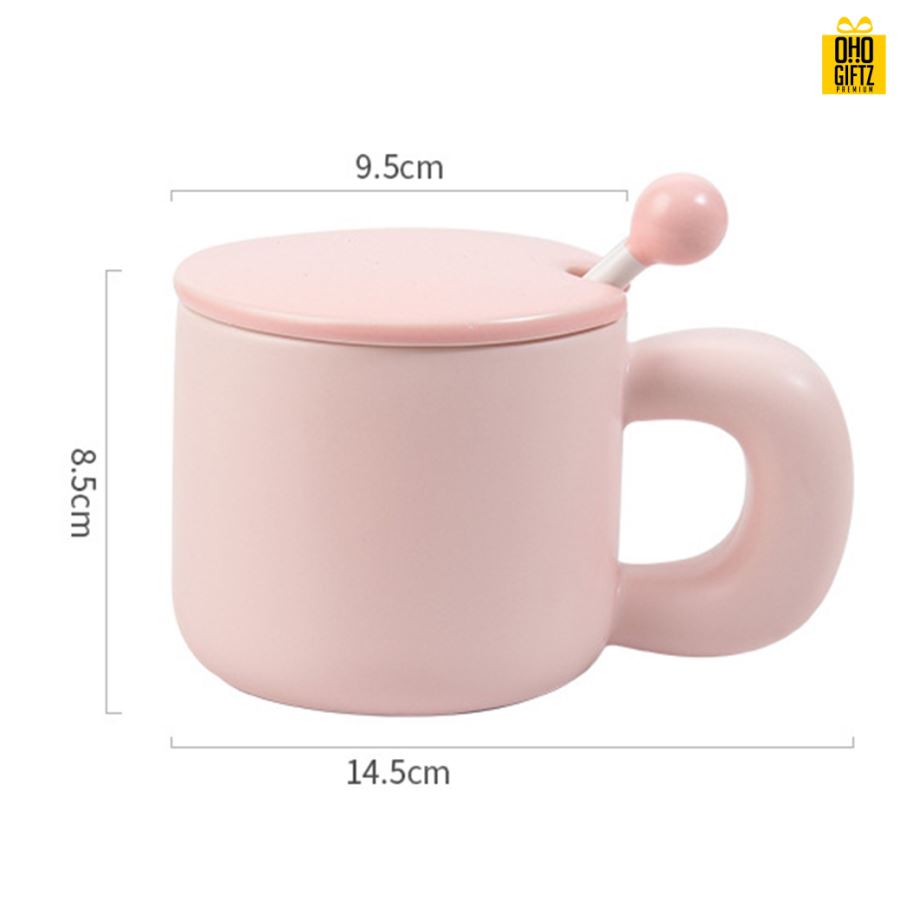 ถ้วยแก้วเซรามิกพร้อมฝาปิด สกรีนชื่อ สกรีนโลโก้ ทำเป็นของพรีเมี่ยมได้