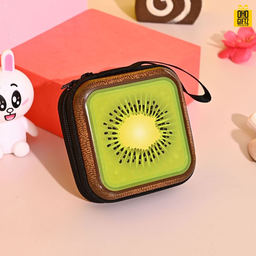 กระเป๋าผลไม้เก็บหูฟัง สกรีนชื่อ สกรีนโลโก้ ทำเป็นของพรีเมี่ยมได้ 