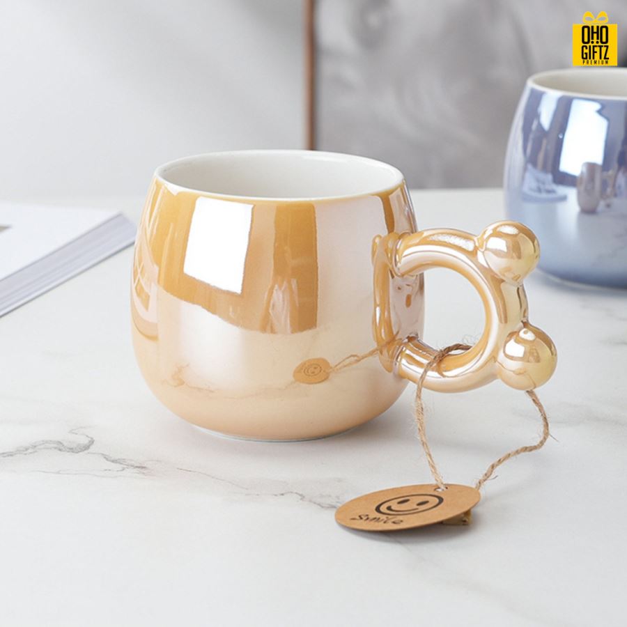 แก้วเซรามิกที่จับหูหมี สกรีนชื่อ สกรีนโลโก้ ทำเป็นของพรีเมี่ยมได้