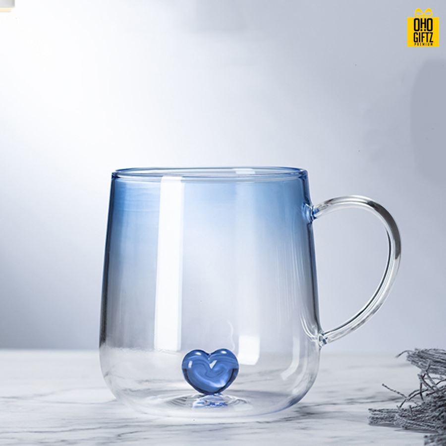 ถ้วยแก้วหัวใจ สกรีนชื่อ สกรีนโลโก้ ทำเป็นของพรีเมี่ยมได้