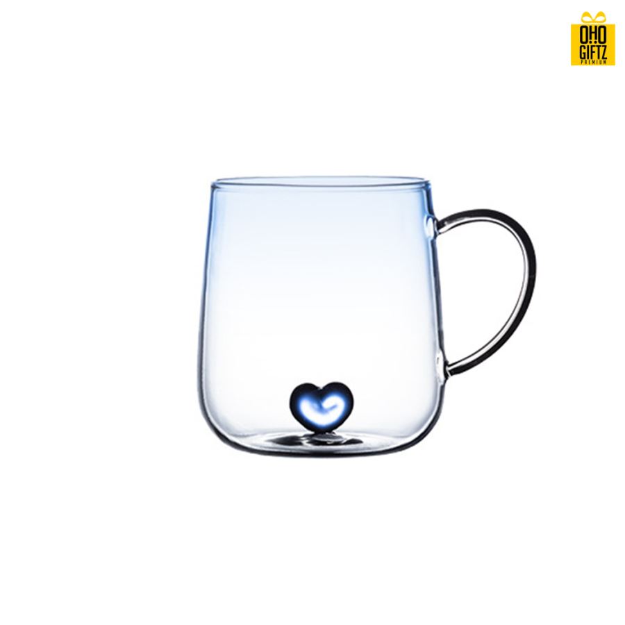 ถ้วยแก้วหัวใจ สกรีนชื่อ สกรีนโลโก้ ทำเป็นของพรีเมี่ยมได้