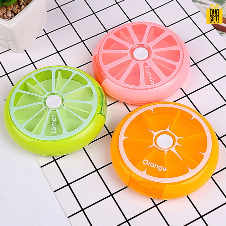 กล่องใส่ยารูปผลไม้ สกรีนชื่อ สกรีนโลโก้ ทำเป็นของพรีเมี่ยมได้