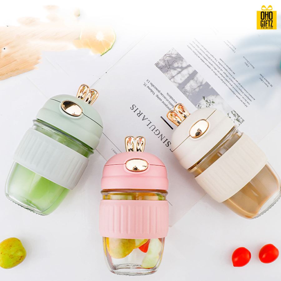 ถ้วยแก้วกระต่าย สกรีนชื่อ โลโก้ฟรี  ทำเป็นของพรีเมี่ยมได้