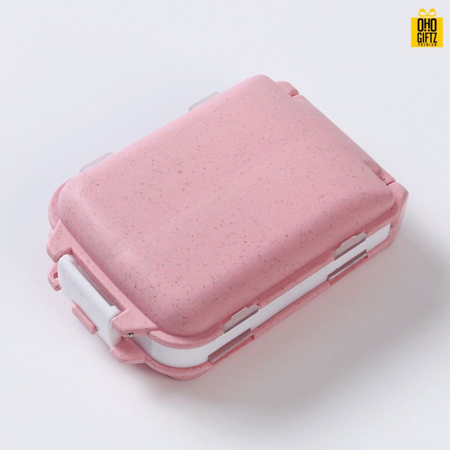 กล่องใส่ยาฟางข้าวสาลี สกรีนชื่อ สกรีนโลโก้ ทำเป็นของพรีเมี่ยมได้