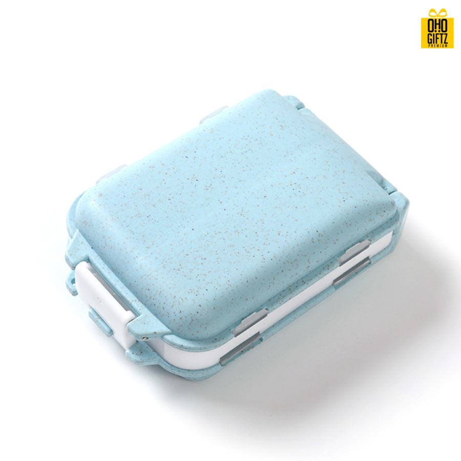 กล่องใส่ยาฟางข้าวสาลี สกรีนชื่อ สกรีนโลโก้ ทำเป็นของพรีเมี่ยมได้