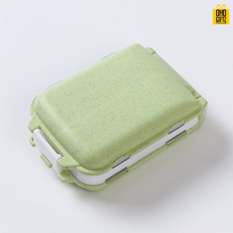 กล่องใส่ยาฟางข้าวสาลี สกรีนชื่อ สกรีนโลโก้ ทำเป็นของพรีเมี่ยมได้