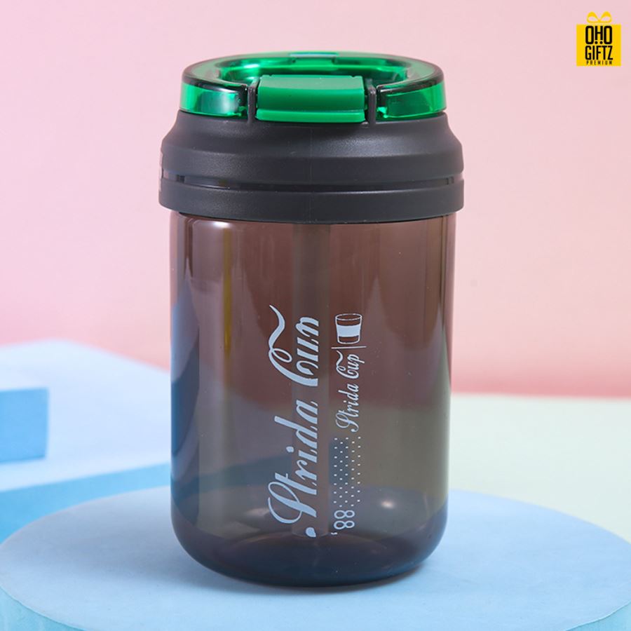 แก้วน้ำพลาสติกพร้อมหลอด สกรีนชื่อ สกรีนโลโก้ฟรี  ทำเป็นของพรีเมี่ยมได้