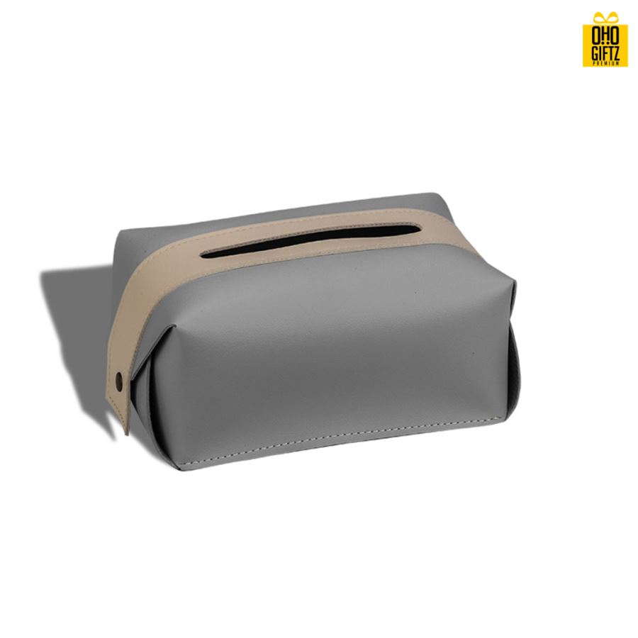 กล่องใส่ทิชชู่หนัง PU สกรีนโลโก้ ทำเป็นของพรีเมี่ยม ของชำร่วยได้