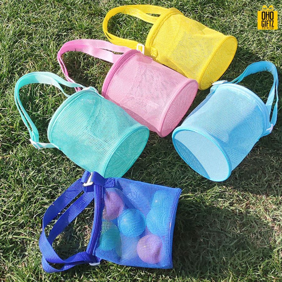 กระเป๋าสะพายหลังตาข่ายพับเก็บได้ สกรีนชื่อ สกรีนโลโก้  ทำเป็นของพรีเมี่ยมได้