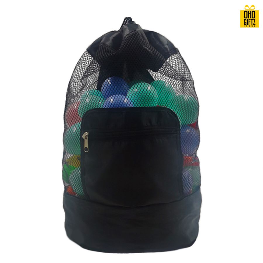 กระเป๋าสะพายหลังตาข่ายพับเก็บได้ สกรีนชื่อ สกรีนโลโก้  ทำเป็นของพรีเมี่ยมได้