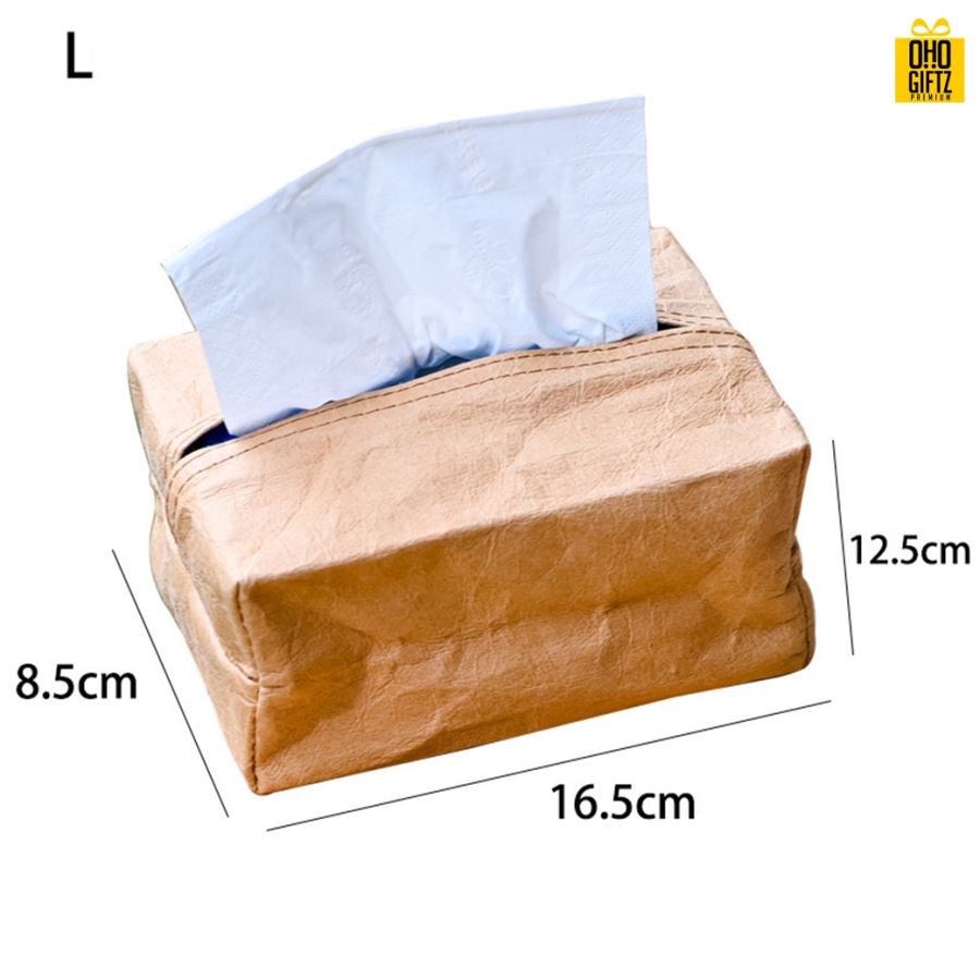 กล่องทิชชู่กระดาษคราฟท์ สกรีนโลโก้ ทำเป็นของพรีเมี่ยม ของชำร่วยได้