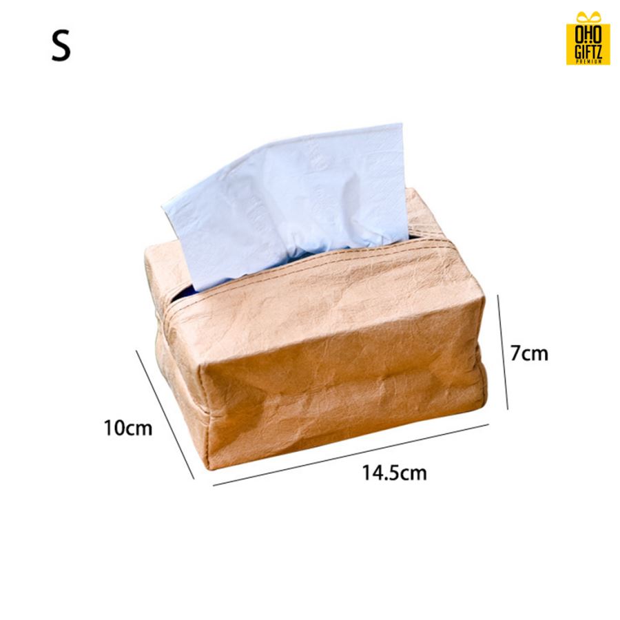 กล่องทิชชู่กระดาษคราฟท์ สกรีนโลโก้ ทำเป็นของพรีเมี่ยม ของชำร่วยได้