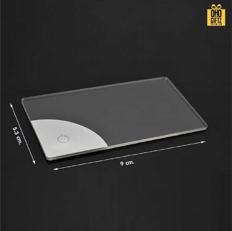 นามบัตรอะคริลิค ไฟ LED สกรีนโลโก้ ทำของพรีเมี่ยมได้