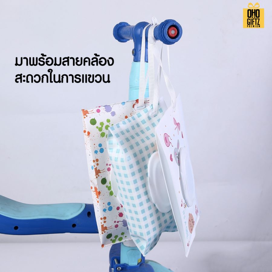 กระเป๋าผ้าใส่กล่องทิชชู่เปียก น่ารัก สกรีนโลโก้  ทำเป็นของพรีเมี่ยมได้