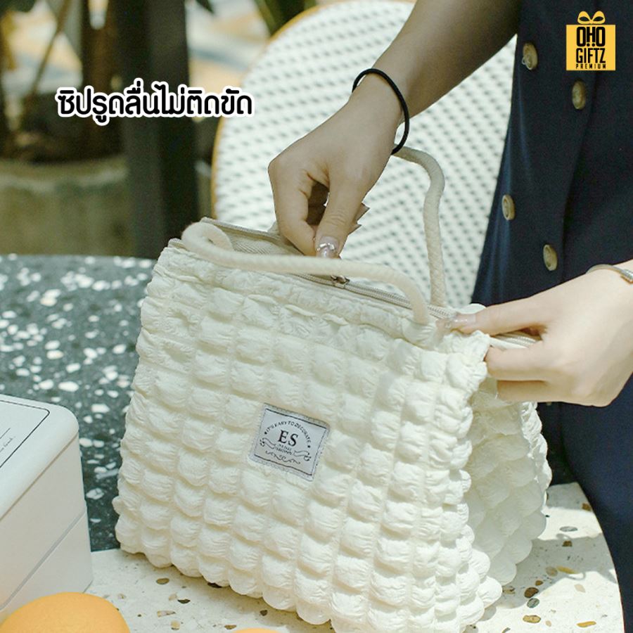 กระเป๋าเก็บอาหารร้อน-เย็น สไตล์เกาหลี สกรีนโลโก้ ทำเป็นของพรีเมี่ยม