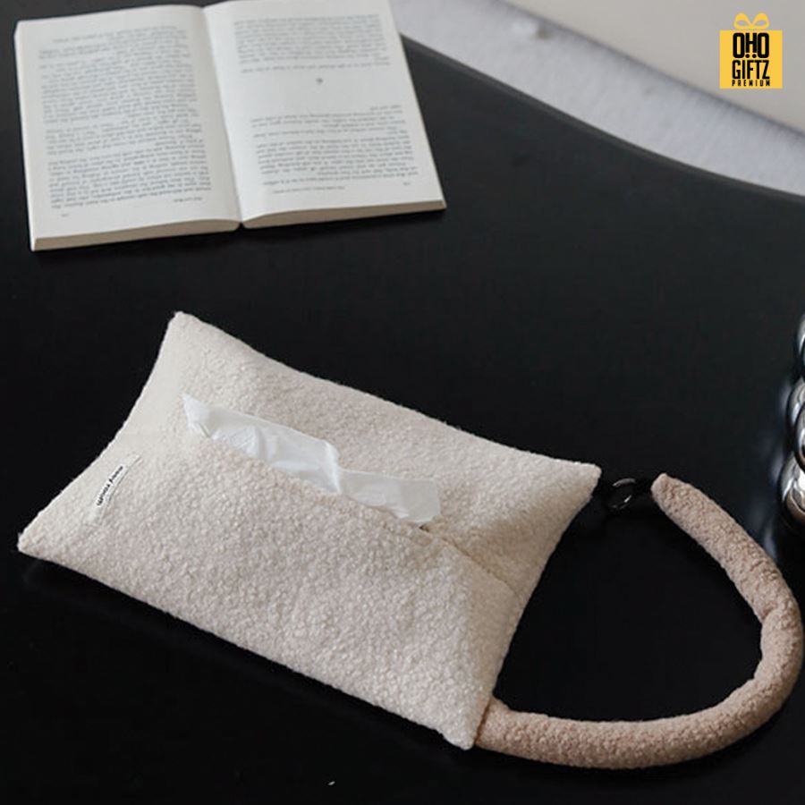 กระเป๋าผ้าใส่ทิชชู่แบบแขวนน่ารัก สกรีนโลโก้  ทำเป็นของพรีเมี่ยมได้