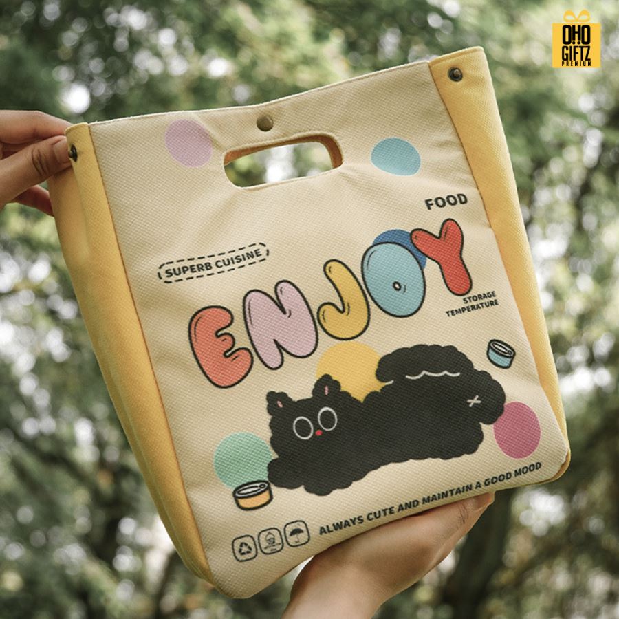 รับผลิตกระเป๋าผ้าเก็บอาหารร้อน-เย็น พิมพ์ภาพไม่จำกัดสี สกรีนโลโก้ ทำเป็นของพรีเมี่ยม