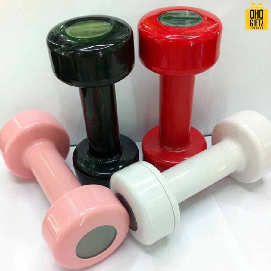 นาฬิกาปลุก ดีไซน์ดัมเบล สกรีนโลโก้ ทำเป็นของพรีเมี่ยมได้