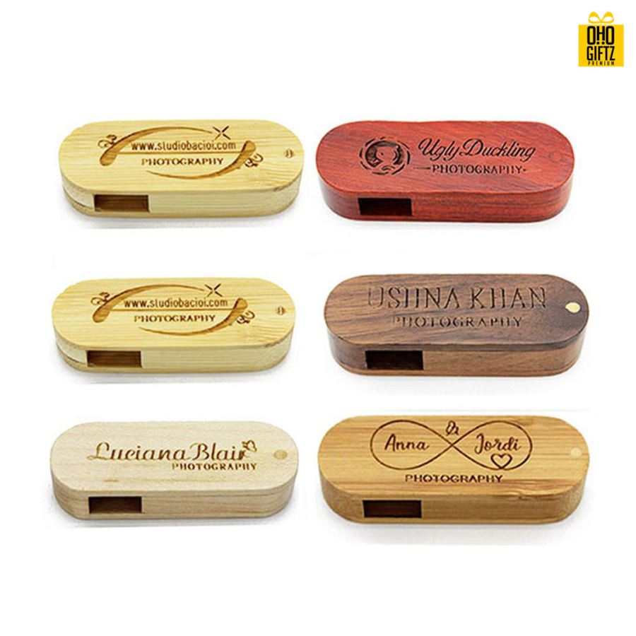 แฟลชไดร์ฟไม้ สกรีนโลโก้ สกรีนชื่อร้าน ทำเป็นของพรีเมี่ยมได้