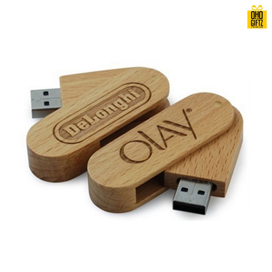 แฟลชไดร์ฟไม้ สกรีนโลโก้ สกรีนชื่อร้าน ทำเป็นของพรีเมี่ยมได้