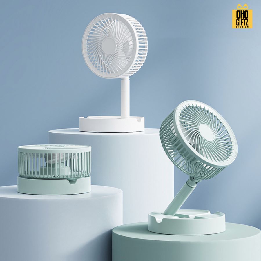 พัดลมตั้งโต๊ะขนาดเล็กพับเก็บได้ สกรีนโลโก้ ทำเป็นของพรีเมี่ยม