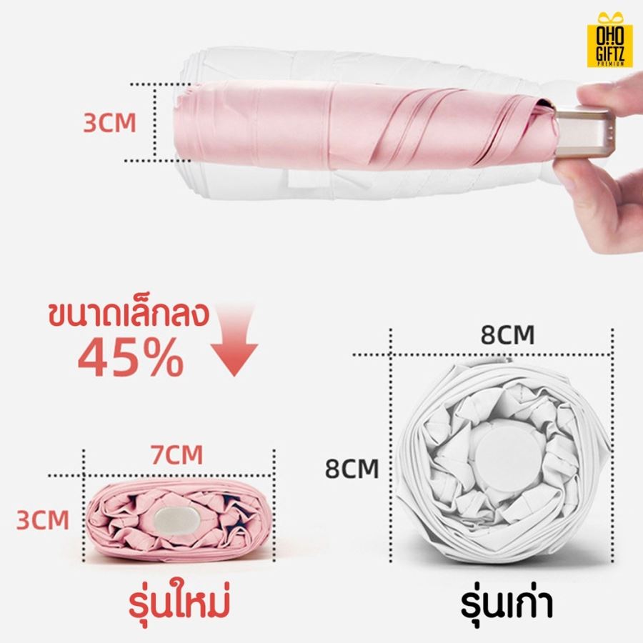 ร่มพับได้ป้องกันแดด สกรีนโลโก้ ทำเป็นสินค้าพรีเมี่ยม ของชำร่วย