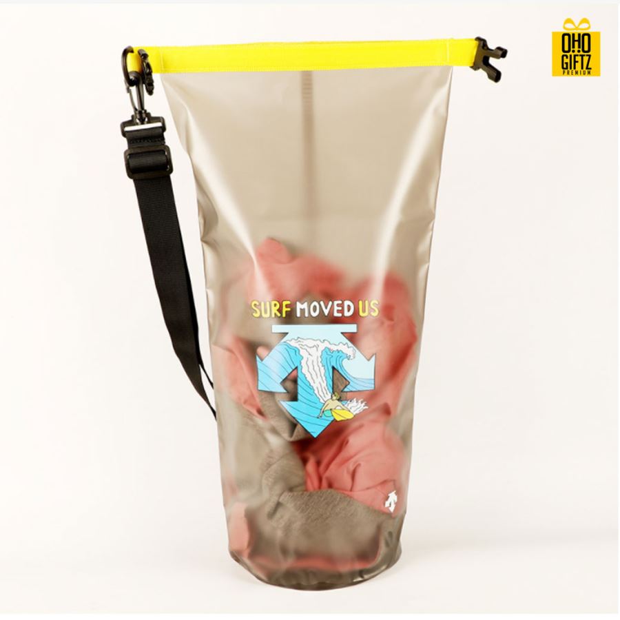 กระเป๋ากันน้ำ PVC สกรีนชื่อ สกรีนโลโก้ ทำเป็นของพรีเมี่ยมได้