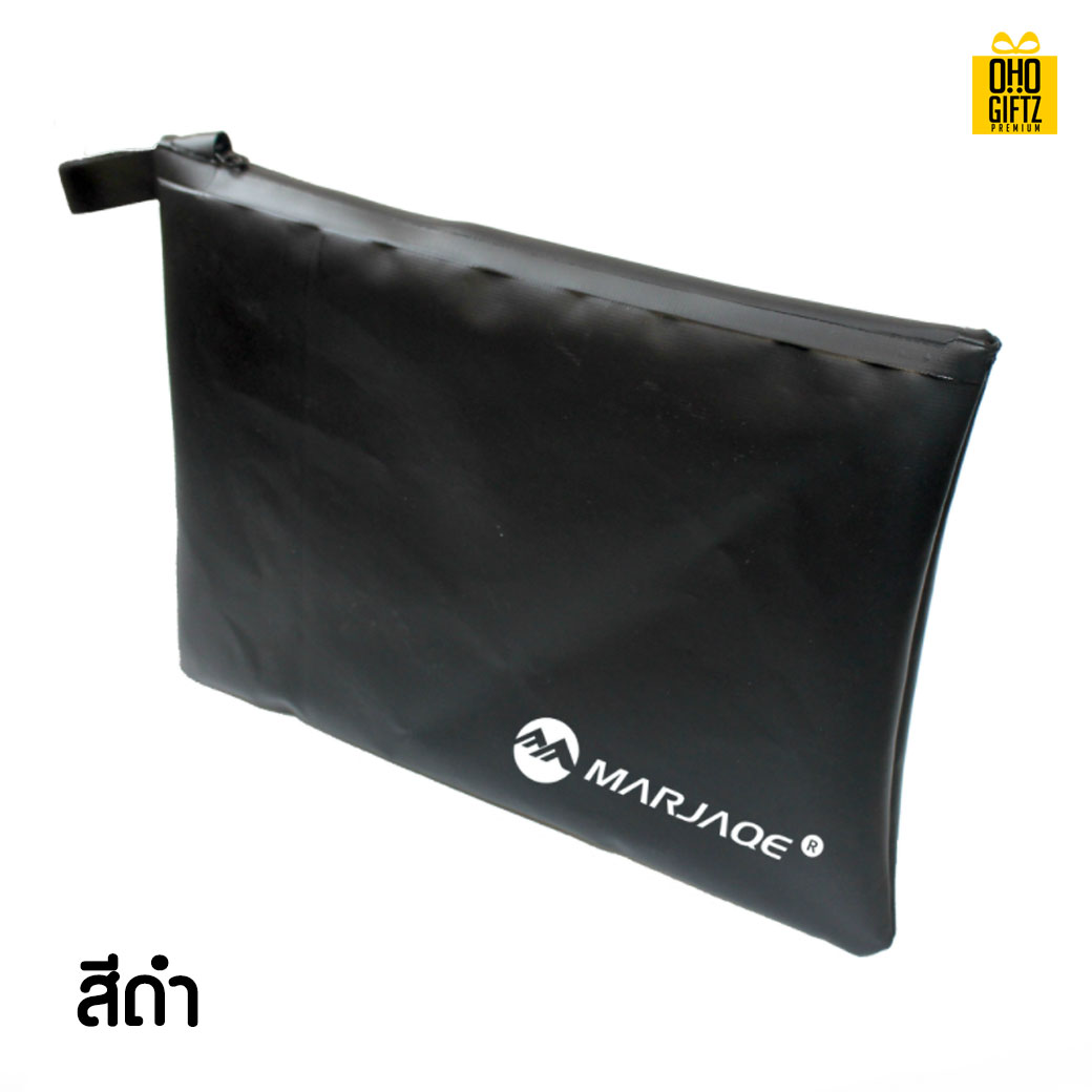 กระเป๋าถือกันน้ำ สกรีนชื่อ สกรีนโลโก้ ทำเป็นของพรีเมี่ยมได้ 