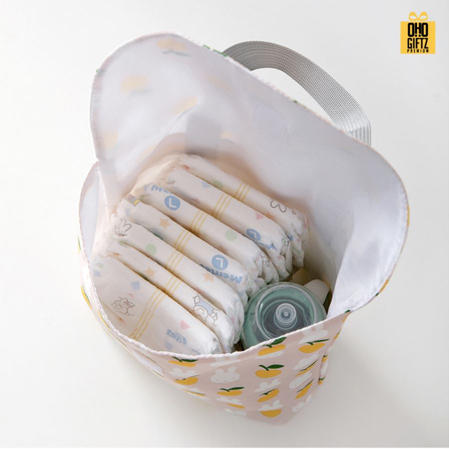 กระเป๋าใส่ผ้าอ้อมเด็กแบบพกพา สกรีนชื่อ สกรีนโลโก้ทำเป็นของพรีเมี่ยมได้