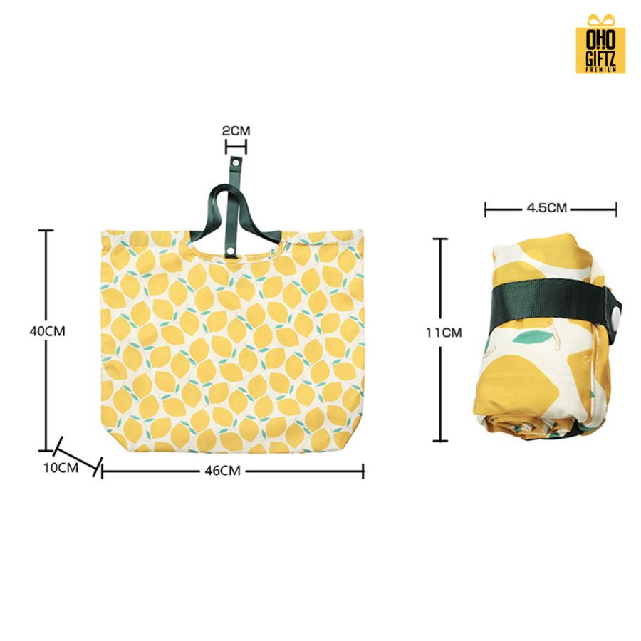 กระเป๋าช้อปปิ้งผ้าพับได้ ขนาดใหญ่ สกรีนโลโก้ ทำเป็นของพรีเมี่ยม ของที่ระลึกได้