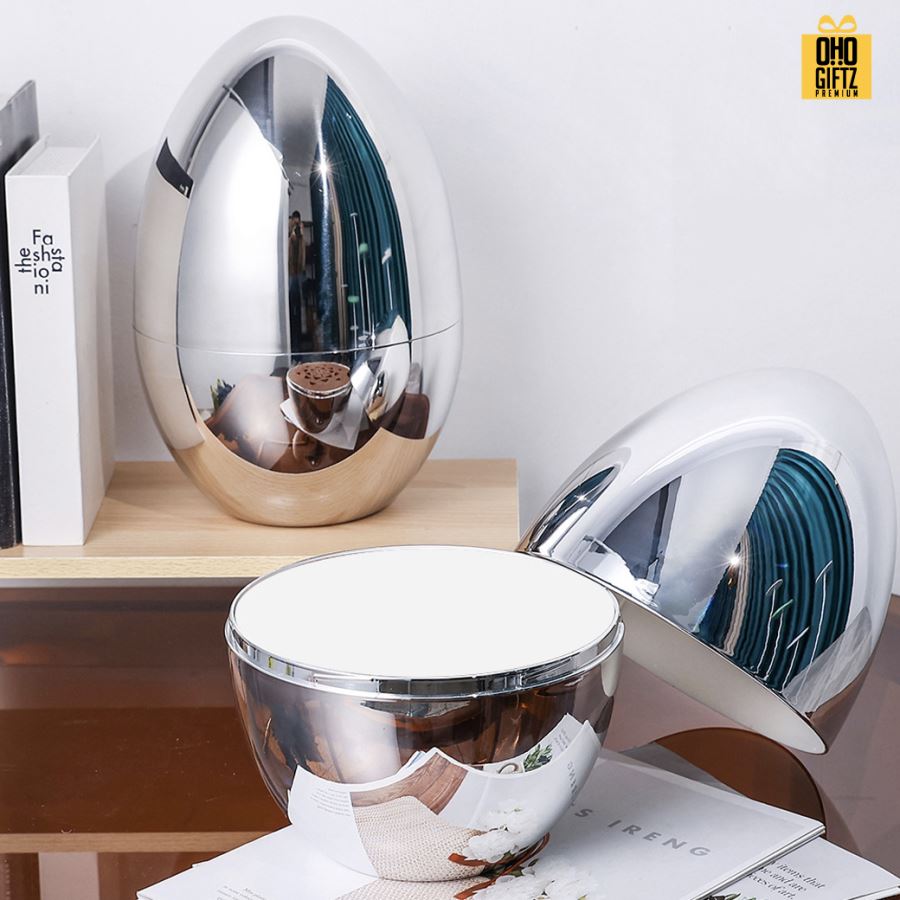 ที่เก็บเครื่องประดับทรงไข่ สกรีนชื่อ สกรีนโลโก้ ทำเป็นของพรีเมี่ยมได้