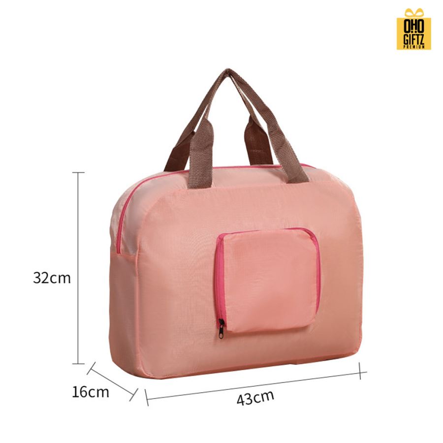 กระเป๋าใส่เสื้อผ้าพับเล็กได้ สกรีนโลโก้ ทำเป็นของพรีเมี่ยม ของที่ระลึกได้