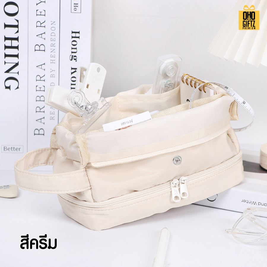 กระเป๋าใส่ดินสอ เครื่องสำอาง สกรีนโลโก้  ทำเป็นของพรีเมี่ยม